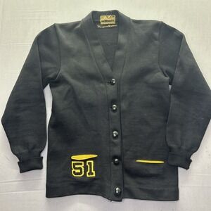 Dehen Portland Varsity Cardigan Sweater #51 Football Buttons Wool Letterman USA